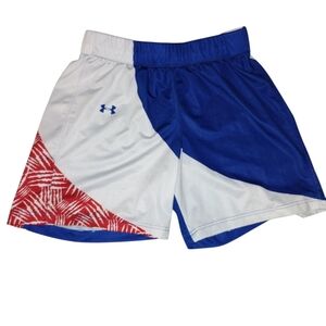 Under Armour Men's Blue and White Athletic Shorts